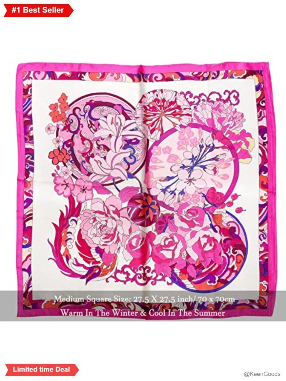 Silk Feeling Satin Square Scarf 27.5'' Head Neck Hair Wrap for Women